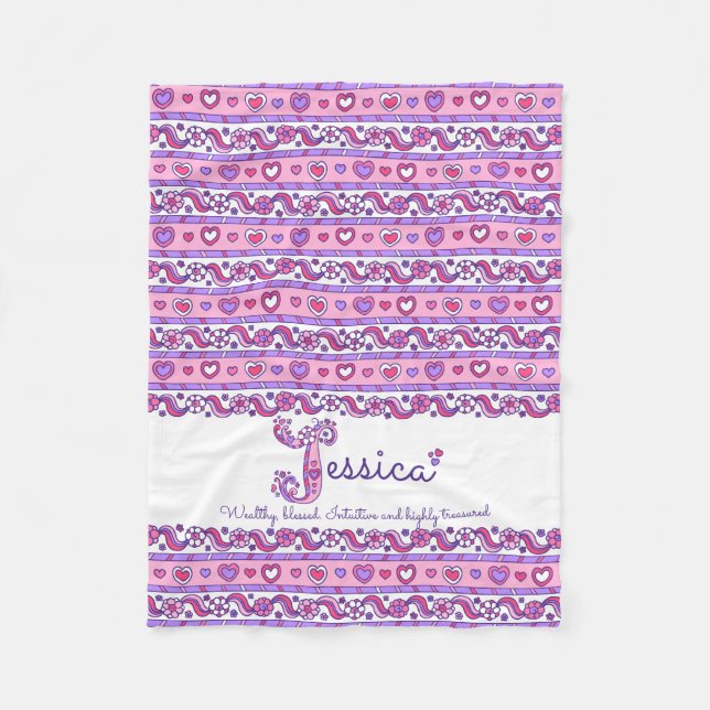 Jessica nombre J personalizado que significa manta (Anverso)