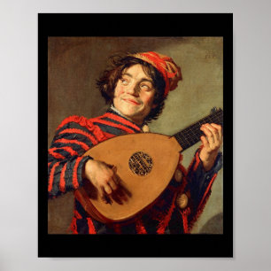 Jester con una impresión de lienzo Poster Lute