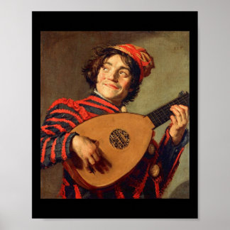 Jester con una impresión de lienzo Poster Lute