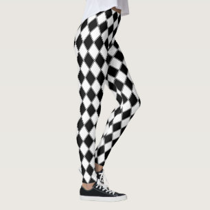 Jester Leggings Harlequin Blanco y negro
