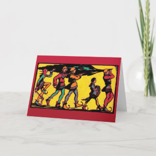 Jesters con un árbol de Navidad