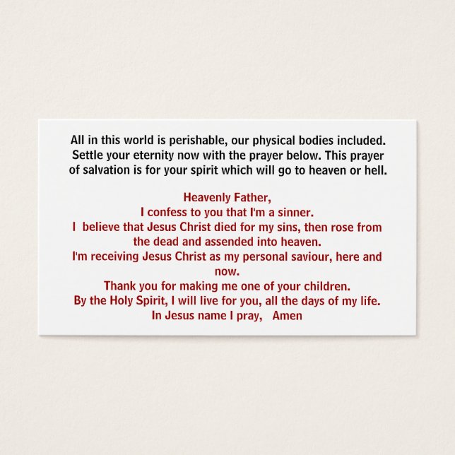 Jesucristo, Arreglen Su Eternidad Ahora... (Frente)