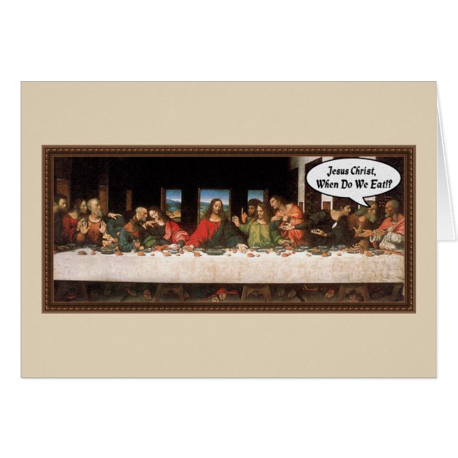 Jesucristo ¿Cuándo Comemos? - Divertida Última Cen (Anverso (Horizontal))