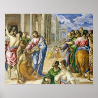 Jesucristo curando el arte religioso ciego