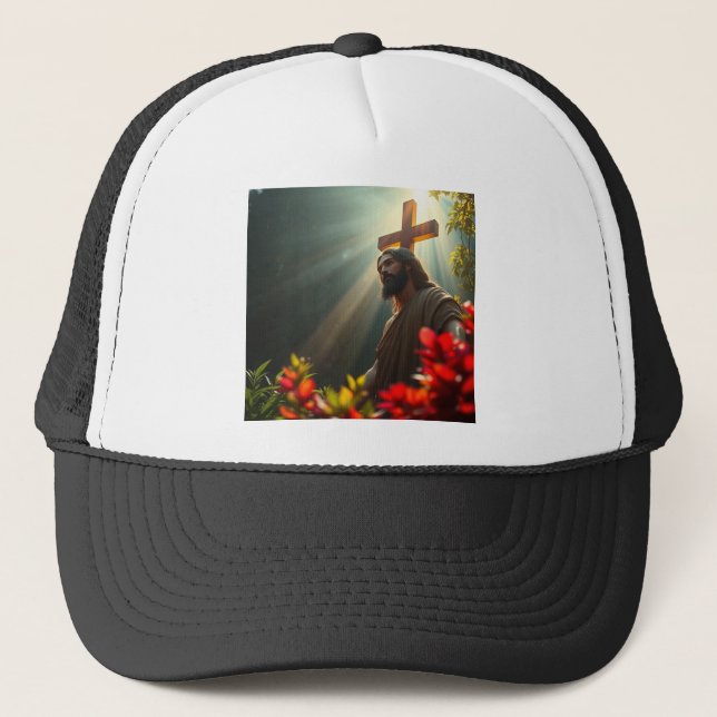 Jesucristo en el sombrero de camionero del jardín (Anverso)