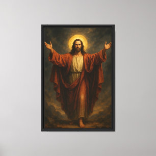 Jesucristo encuadrado arte en la pared de lienzo