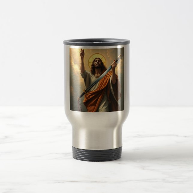 Jesucristo es la taza de viaje de acero del rey (Centro)