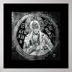 Jesucristo - Impresión Nouveau en blanco y negro