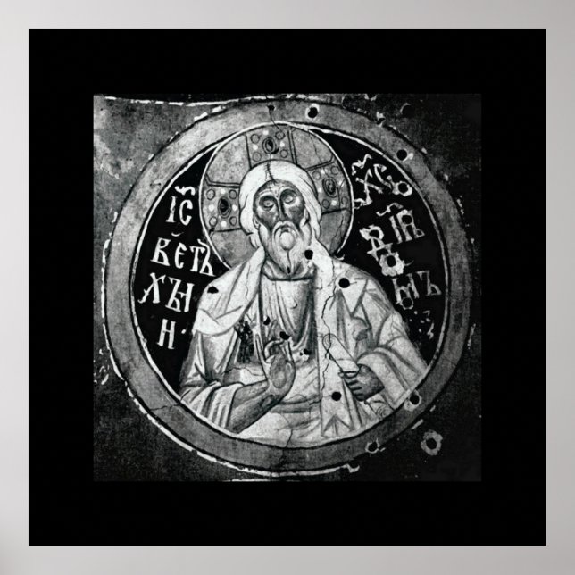 Jesucristo - Impresión Nouveau en blanco y negro (Frente)