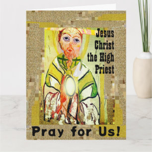 Jesucristo la tarjeta de saludo plegada del Alto S