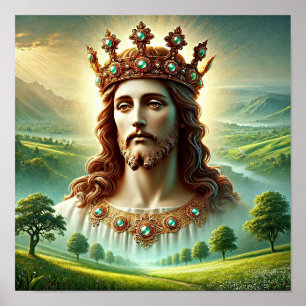 Jesucristo usando el arte del paisaje de la corona