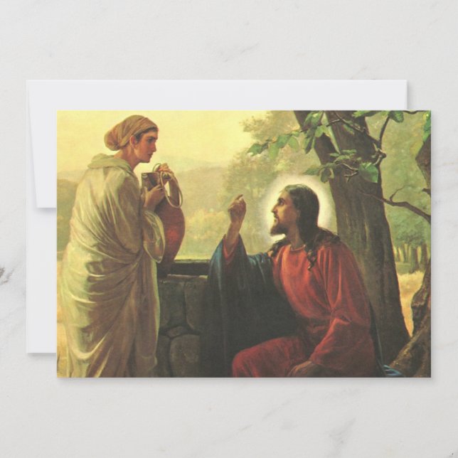 Jesucristo y el buen samaritano en el pozo (Anverso)