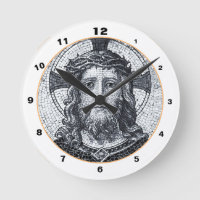 Jesucristo y la compasión Arte reloj de mosaico vi