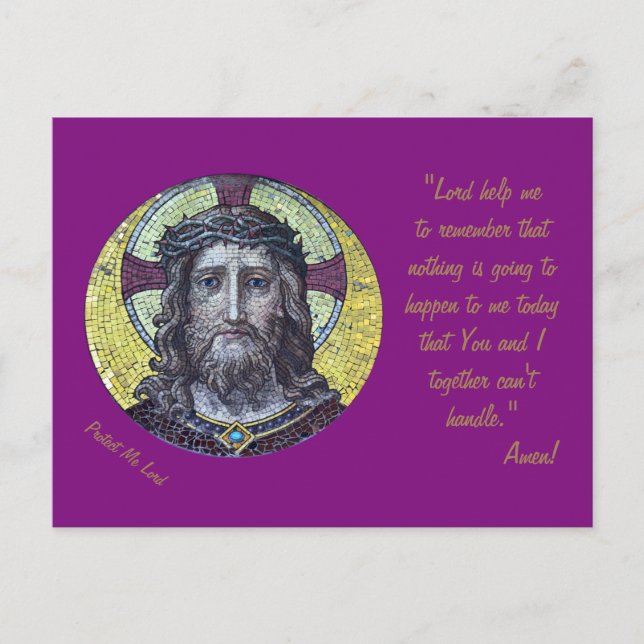 Jesucristo y la oración "Protéjame Señor" / postal (Anverso)