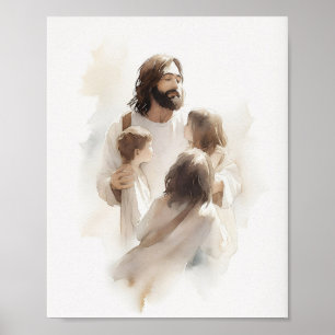 Jesús acuarela - Decoración del hogar cristiano