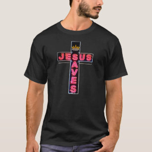 Jesús ahorra la camiseta cruzada de neón
