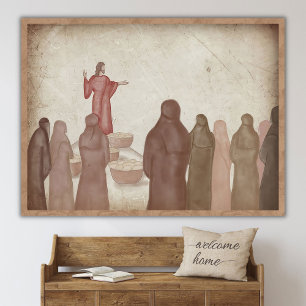 Jesús alimenta a los 5000 Arte de pared de las Esc
