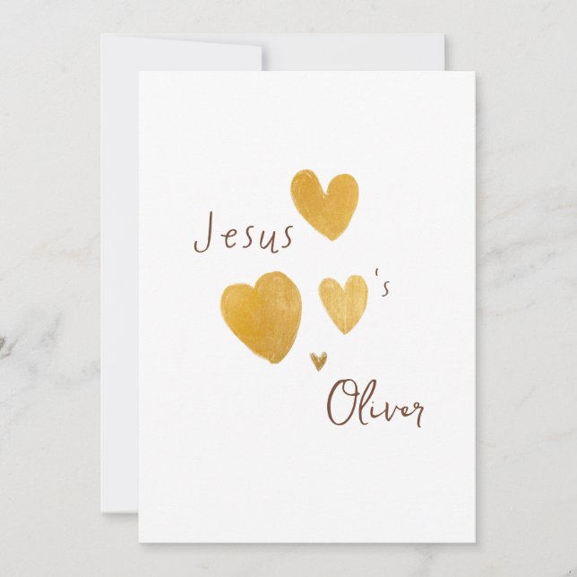 Jesús ama Anuncio de invitación de nombre personal (Anverso)