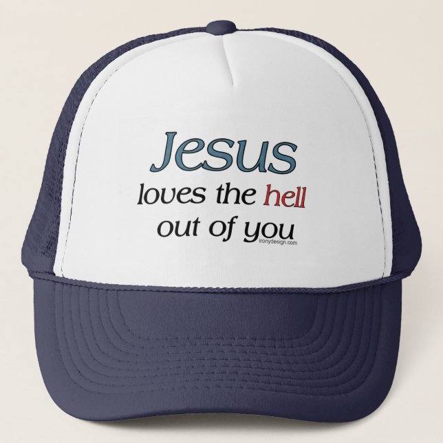 Jesús ama el infierno fuera de usted los gorras (Anverso)