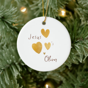 Jesús ama el nombre personalizado Ornamento de Nav