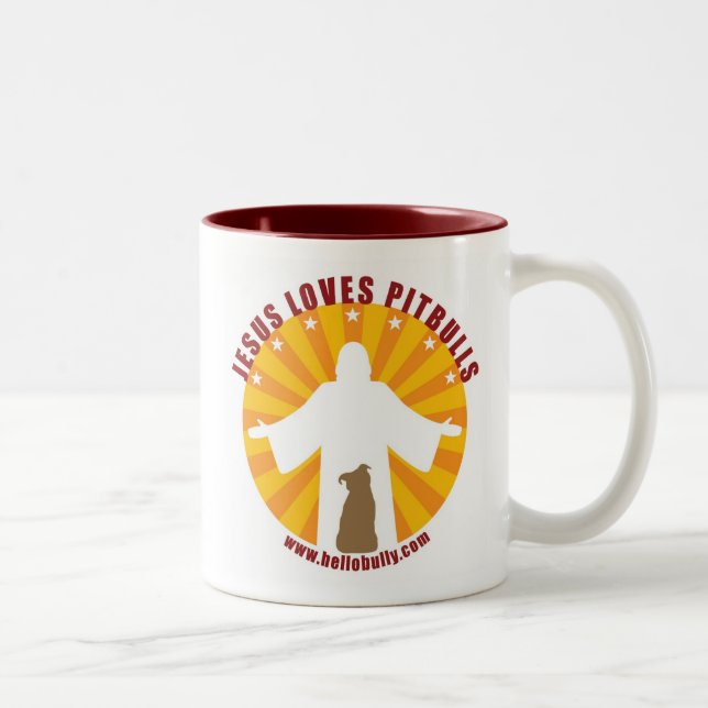 Jesús ama la taza de Pitbulls (Derecha)