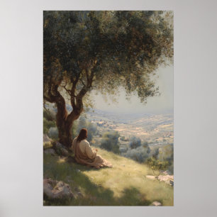 Jesús bajo el árbol de mostaza Arte bíblico Arte c