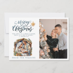 Jesús Bebé en la tarjeta de vacaciones de la Nativ