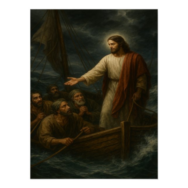 Jesús califica al Poster de arte Storm™ LDS (Anverso)