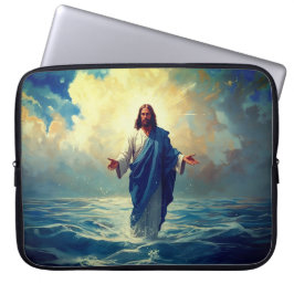 Jesús camina en el Funda de portátiles de agua