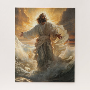 Jesús Caminando Por El Rompecabezas Del Agua