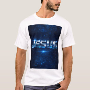 JESÚS - Camiseta con brillo metálico cósmico