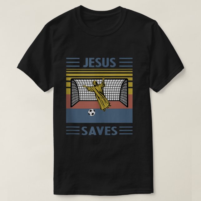 JESÚS, CAMISETA RELIGIOSA DIVERTIDA, AHORRA EL FÚT (Diseño del anverso)