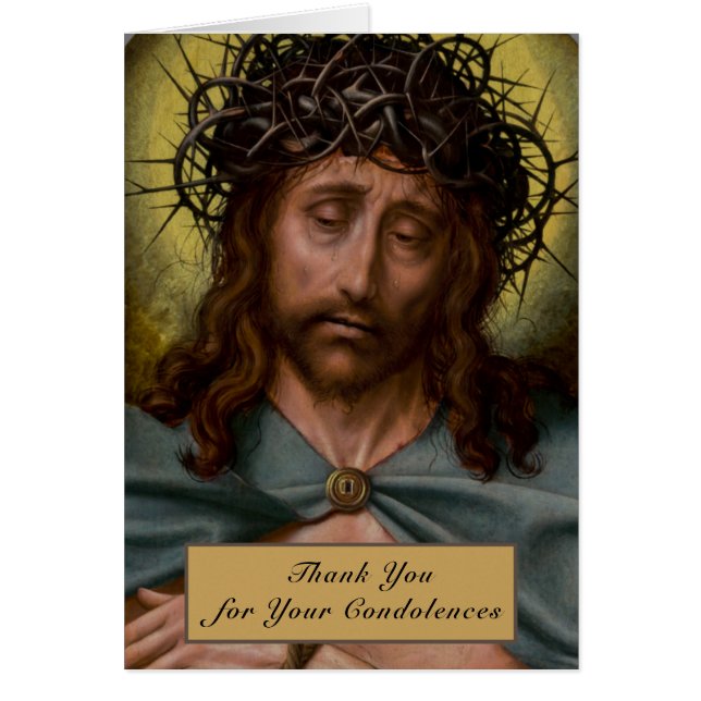 Jesús Católico Hombre de Dolores Oración Funeral (Frente)
