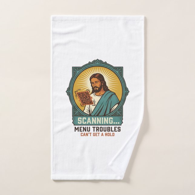 Jesús Código QR Borroso No Se Escanea Menú Humor T (Toalla de mano)