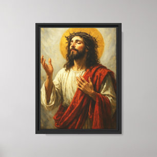 Jesús con Aureola y Corona de Espinas Arte