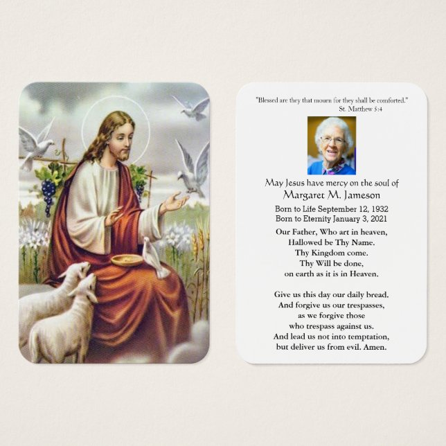 JESÚS CON DOVES HOLY CARD (Anverso y reverso)