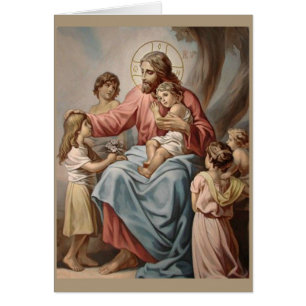 Jesús con los chicas de los muchachos de los niñ