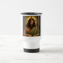 Jesús Contemplador con una taza de viaje de Halo