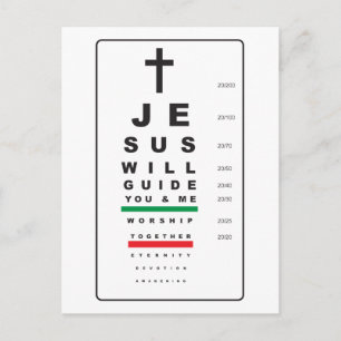 jesus de la gráfica de ojos de snellen - postal