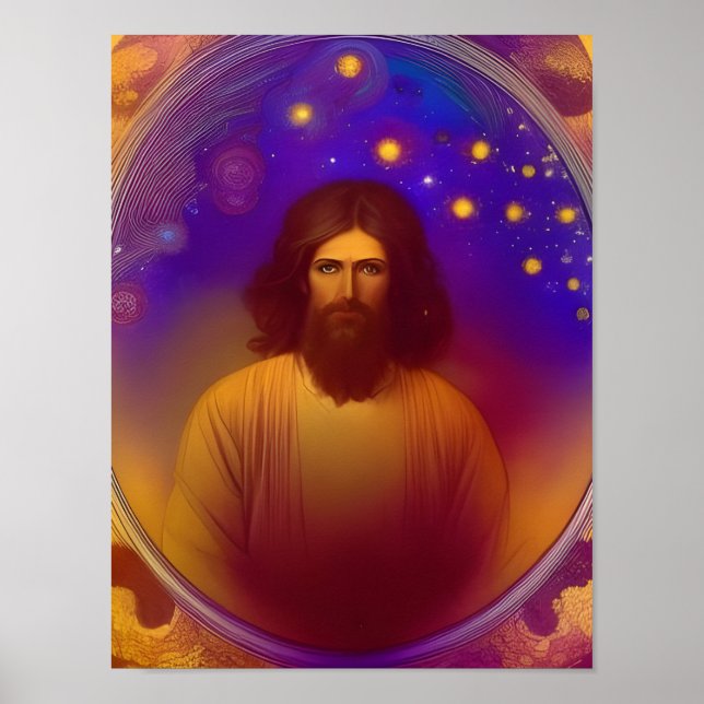 Jesús de Mucha AI Generado Poster de Arte (Frente)