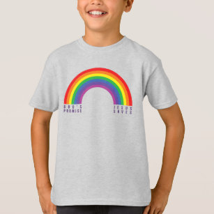 Jesús del arcoiris gris de camiseta del niño salva