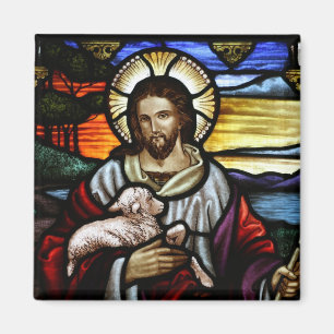 Jesús el buen imán del vitral del pastor
