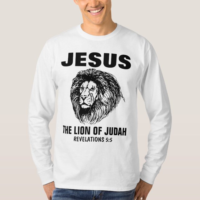 JESÚS EL LEÓN DE JUDAH, camisetas cristianas (Anverso)