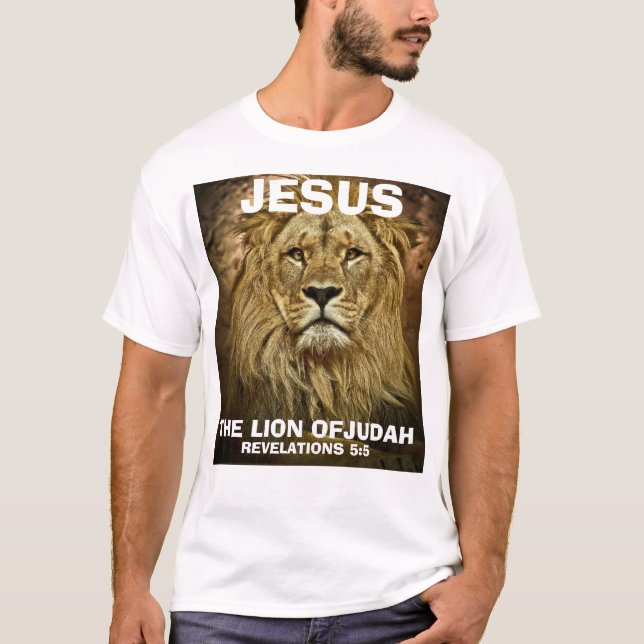 JESÚS el LEÓN DE JUDAH, camisetas cristianas (Anverso)