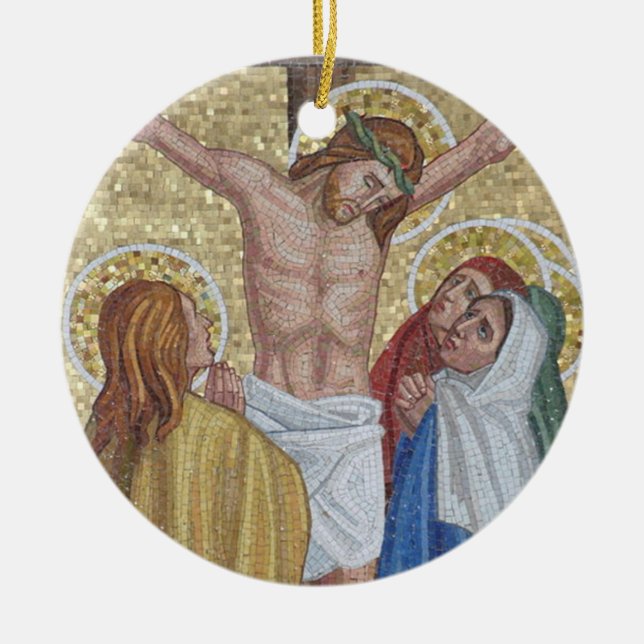 Jesús en el ornamento religioso del arte del (Frente)