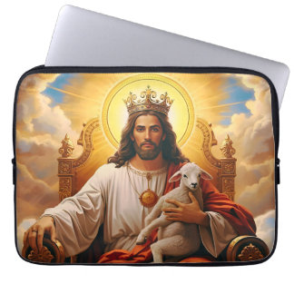 Jesús en la bolsa de electrónica/portátil del Rein