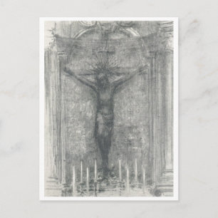 Jesús en la cruz - postal