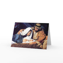 Jesús en la tarjeta de Manger