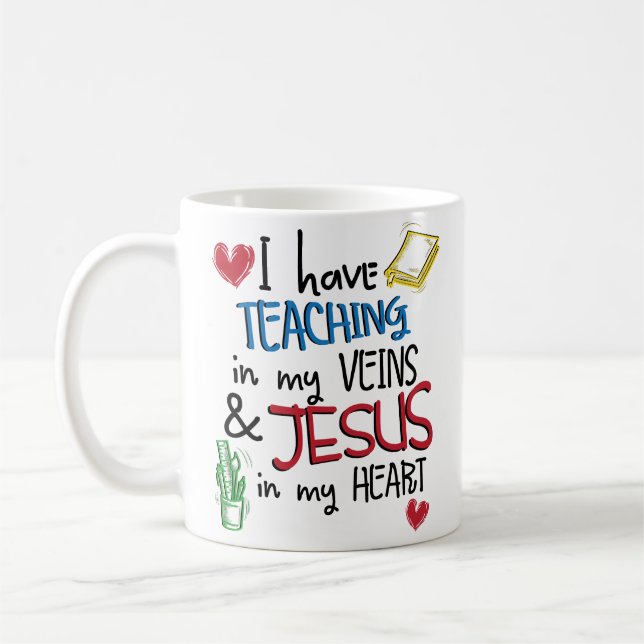 Jesús en mi taza de café cristiana del profesor (Izquierda)