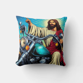 ¡Jesús en una almohada de bicicleta!